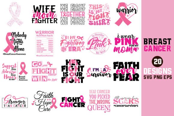 Breast Cancer SVG PNG Bundle for Graphics and Crafts