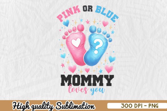 Gender Reveal Mommy Mom PNG for Crafts and Graphics