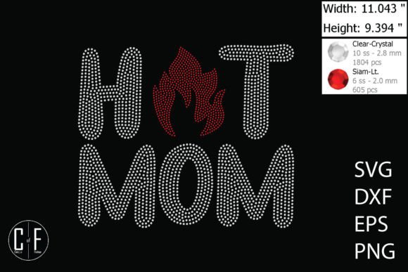 Hot Mom Rhinestone Template: Graphics for Crafts