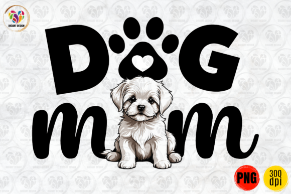 Maltese Puppy Dog Mom PNG for Crafts & Graphics