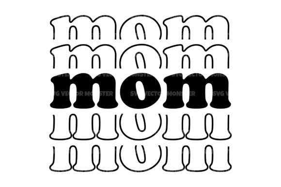 Mom Stacked Text Cut File for Crafts and Graphics