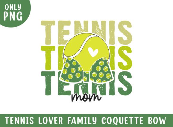 Tennis Mom Retro Coquette Bow PNG Design